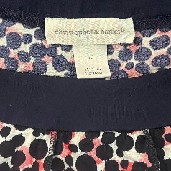 Christopher Banks size 10 fit and flare with navy and pink dots EUC - Picture 7 of 8